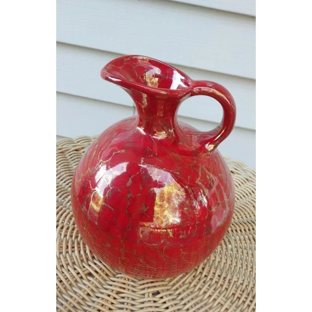 Vintage Crackled Style Art Studio Pottery Hand Crafted Pitcher/Vase/Ewer